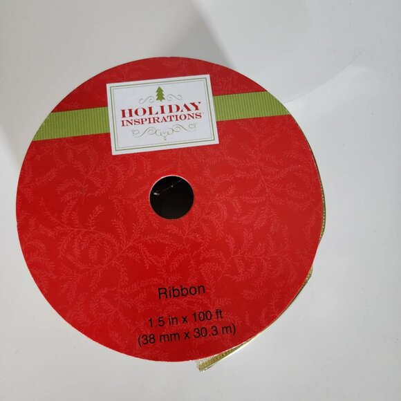 NWT Holiday Inspirations Gold Ribbon for bows and Crafts - Picture 3 of 3